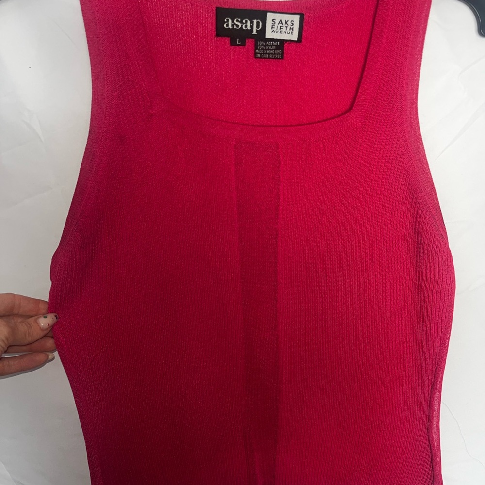 ASAP Saks fifth avenue pink Fitted Sleeveless Tank Top